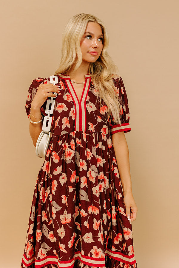 Harvest Blossom Floral Midi Dress Image - 3