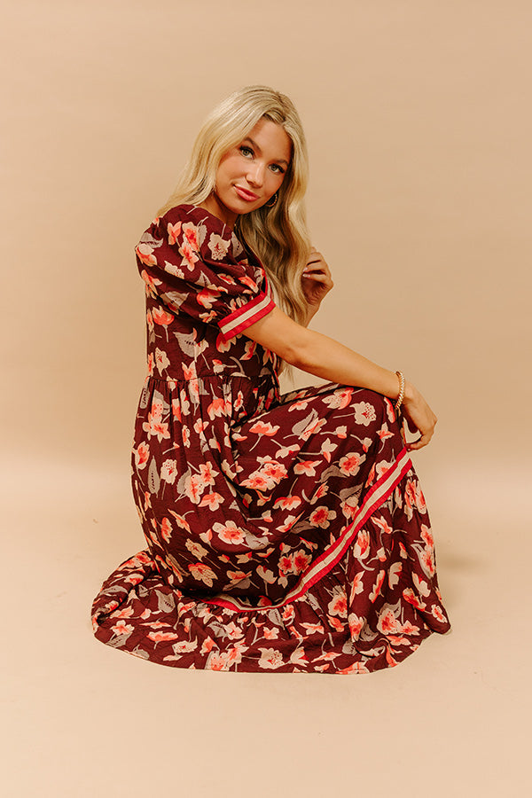 Harvest Blossom Floral Midi Dress Image - 2