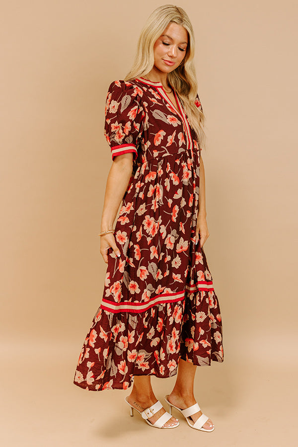 Harvest Blossom Floral Midi Dress Image - 4