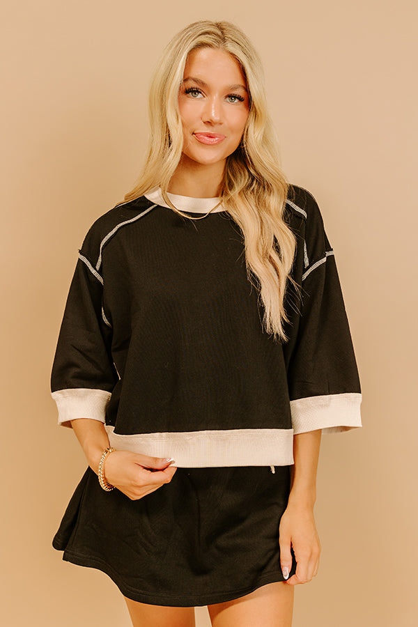 Chic Style Shift Tee in Black Image 1