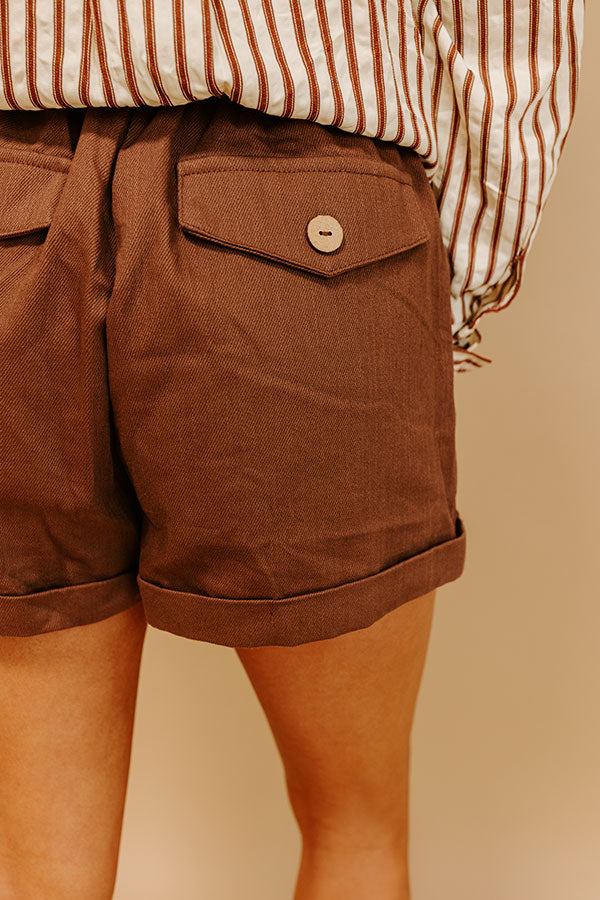 The Taylor High Waist Shorts in Chocolate Image 5