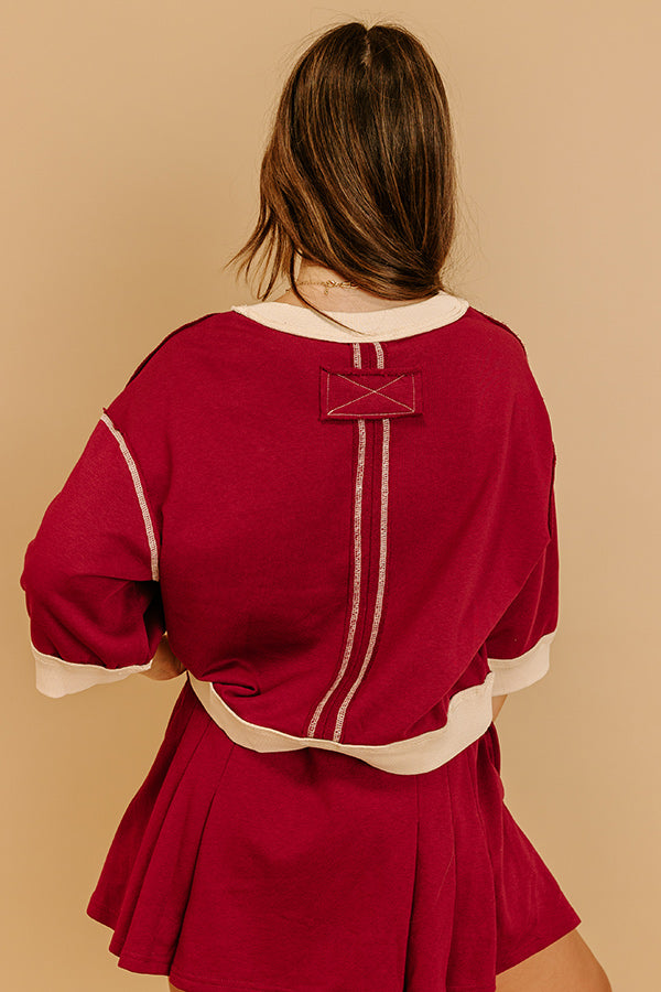 Chic Style Shift Tee in Wine Image 2