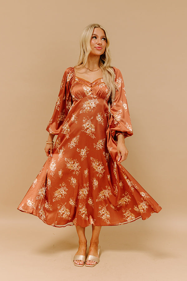 Sweet Whimsy Floral Satin Midi Image 1