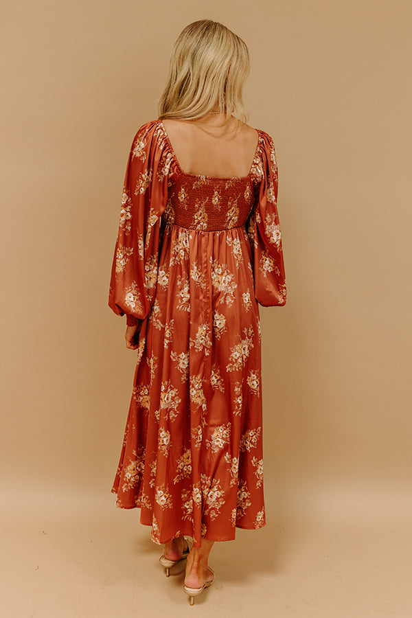 Sweet Whimsy Floral Satin Midi Image 4