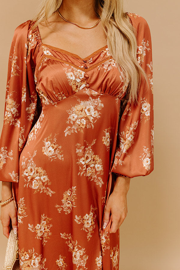 Sweet Whimsy Floral Satin Midi Image 3