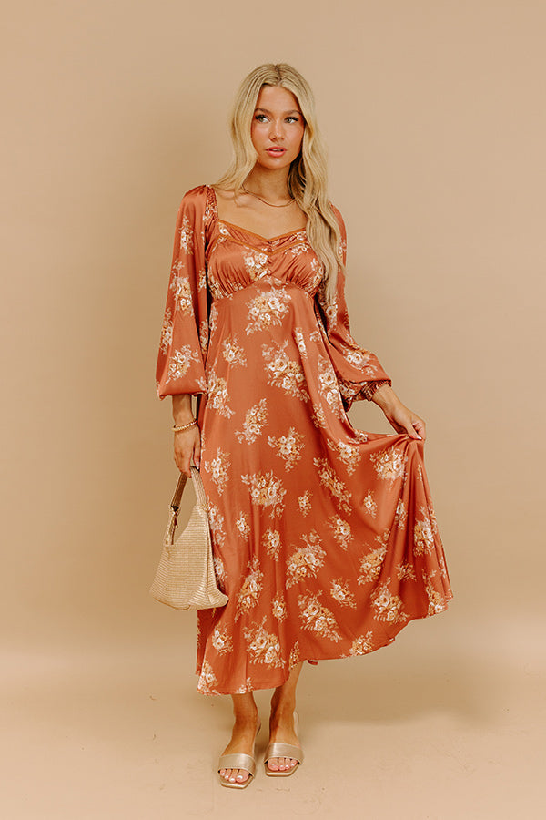 Sweet Whimsy Floral Satin Midi Image 2