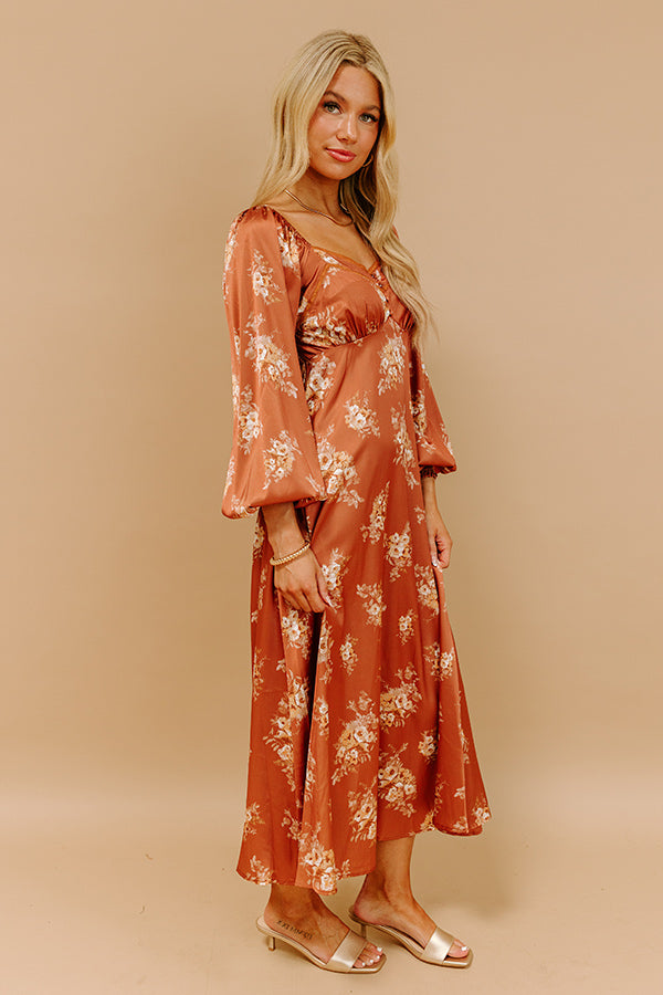 Sweet Whimsy Floral Satin Midi Image 5