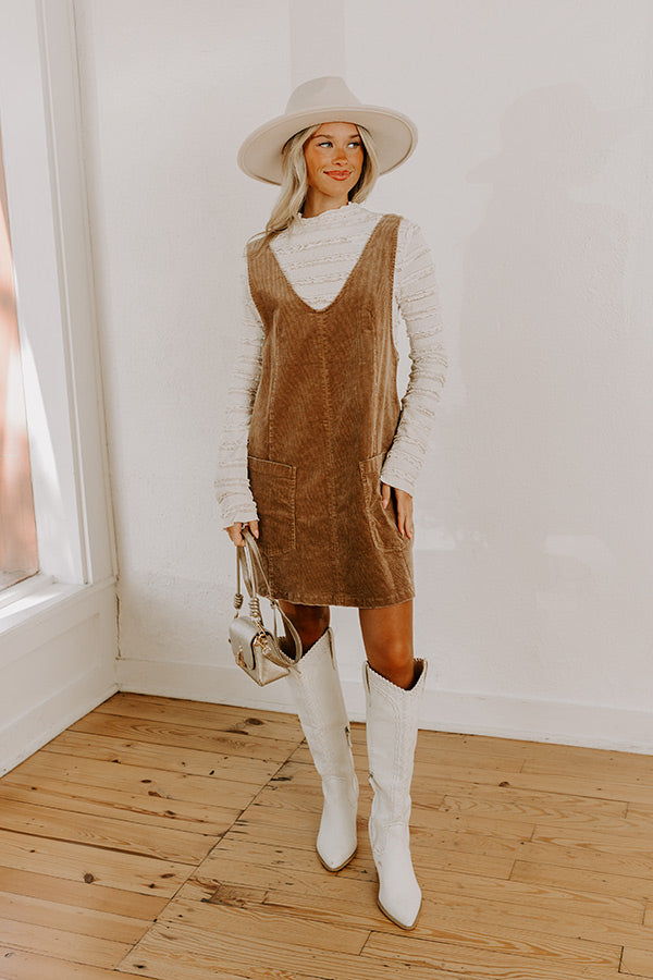 brown corduroy mini dress ASTR the Label | Gisselle Corduroy Mini Dress in Camel