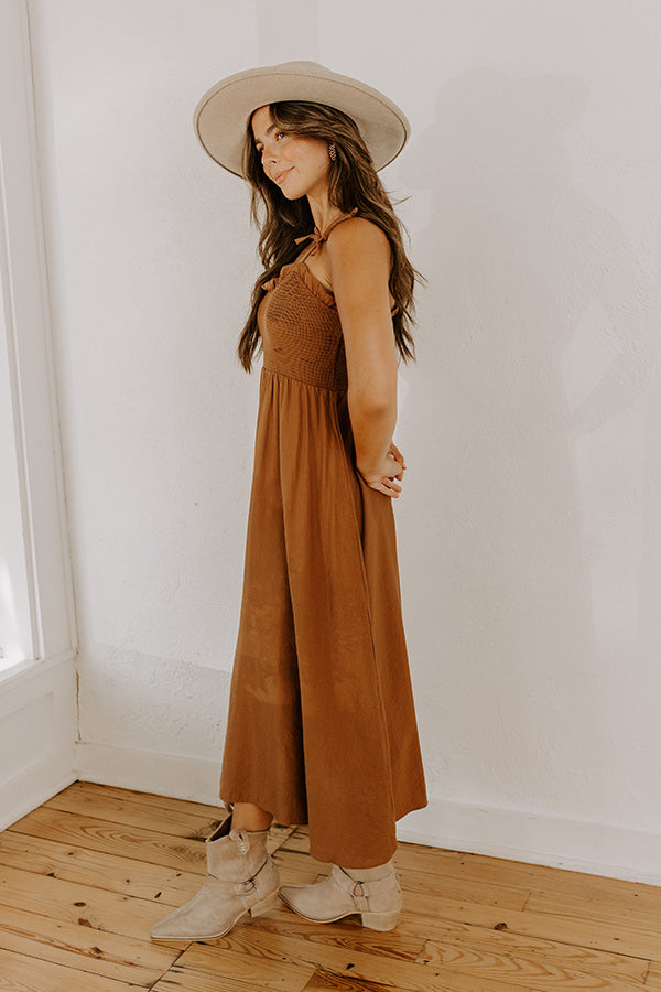 Inner Harmony Smocked Midi Dress S / Chocolate Inner Harmony Smocked Midi Dress S / Chocolate