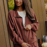 Morning Dew Scuba Zip-Up Sweater in Chocolate Image - 1