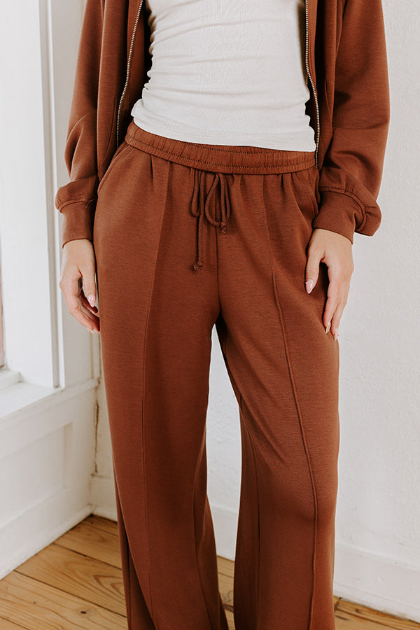 Morning Dew High Waist Scuba Pants in Chocolate Image 5