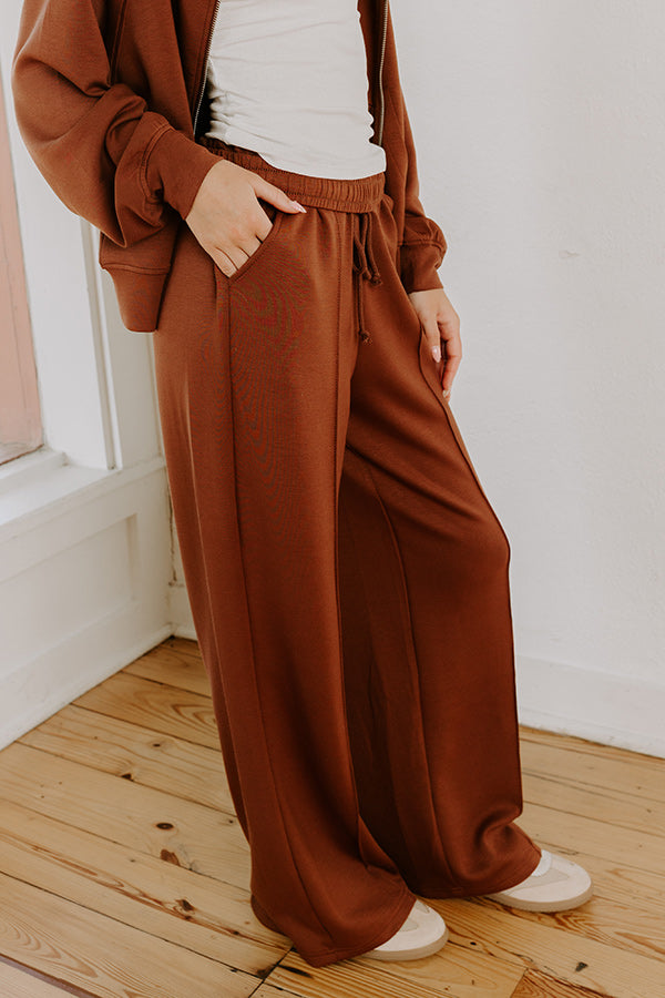 Morning Dew High Waist Scuba Pants in Chocolate Image 3