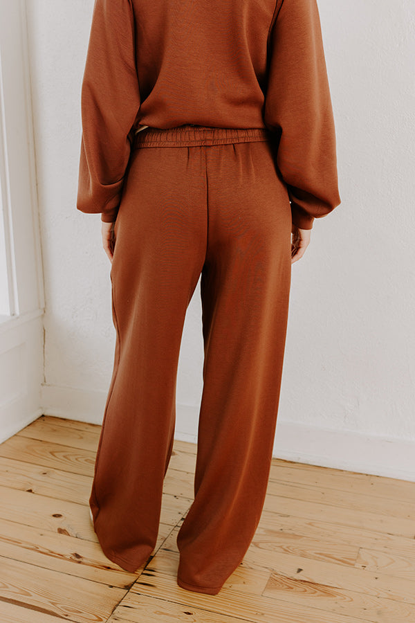 Morning Dew High Waist Scuba Pants in Chocolate Image 4