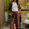 Morning Dew High Waist Scuba Pants in Chocolate Image - 1