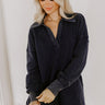 Cozy Cues Waffle Knit Top in Navy Image 1