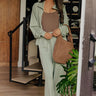 Morning Dew Scuba Zip-Up Sweater in Sage Image - 1