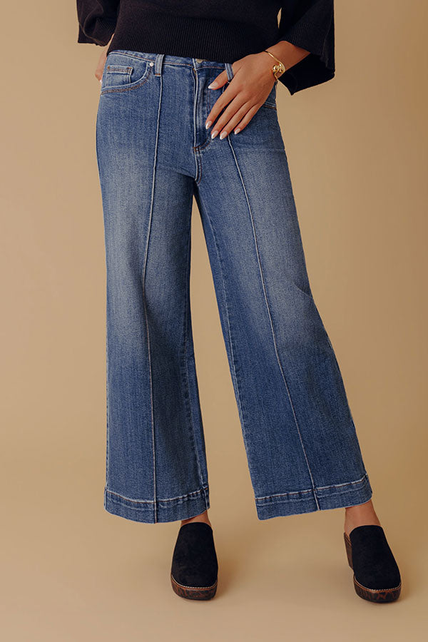 The Carmen High Waist Wide Leg Jean in Medium Wash