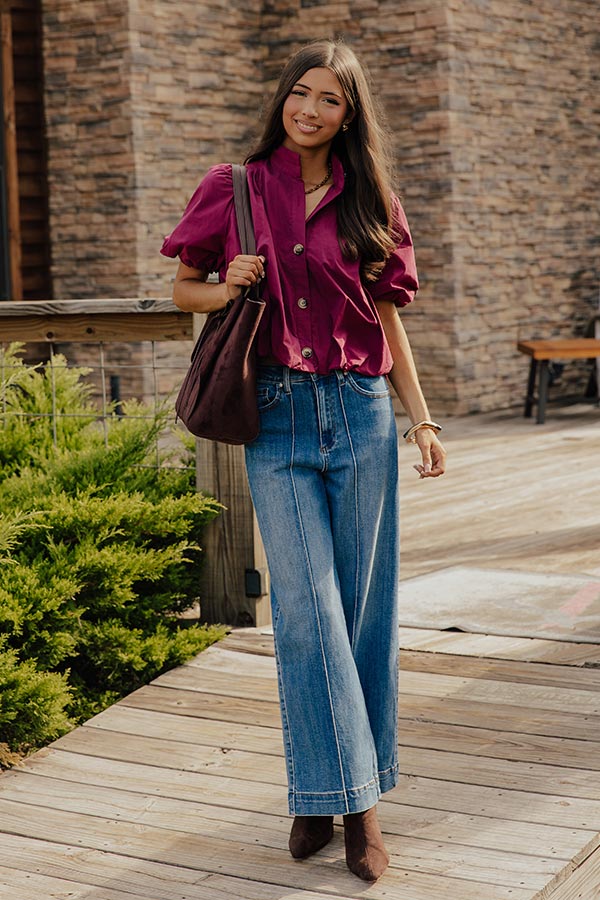 The Carmen High Waist Wide Leg Jean in Medium Wash