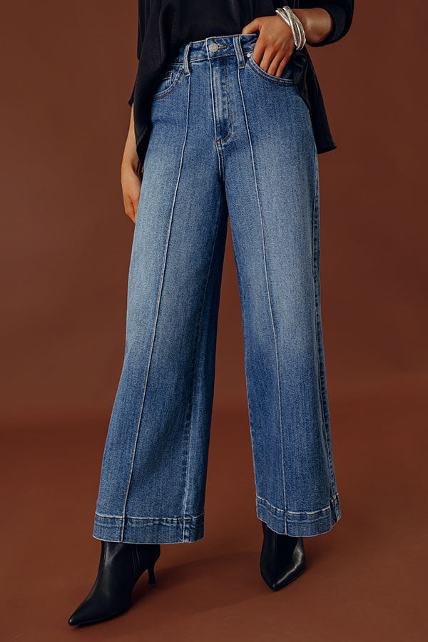 The Carmen High Waist Wide Leg Jean in Medium Wash Image - 2