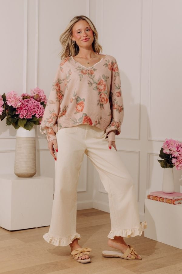 The Cordelia High Waist Crop Jean in French Vanilla