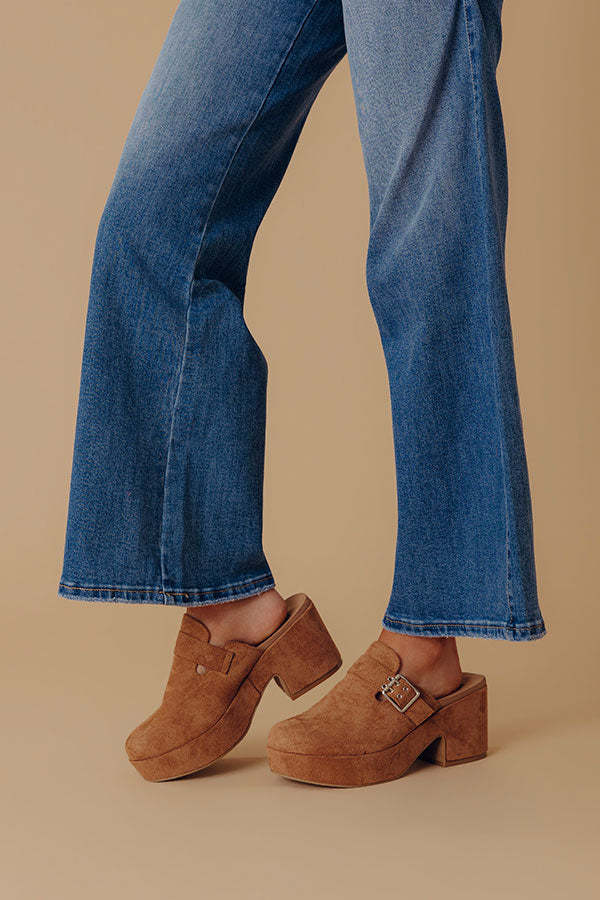 Tell Me More Faux Suede Clog Heels