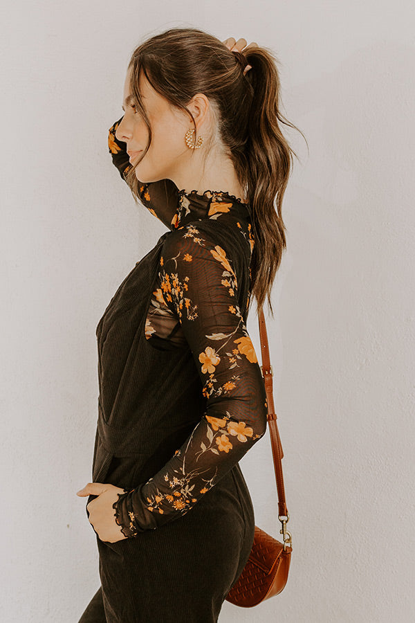 Falling Florals Mesh Top Image 5