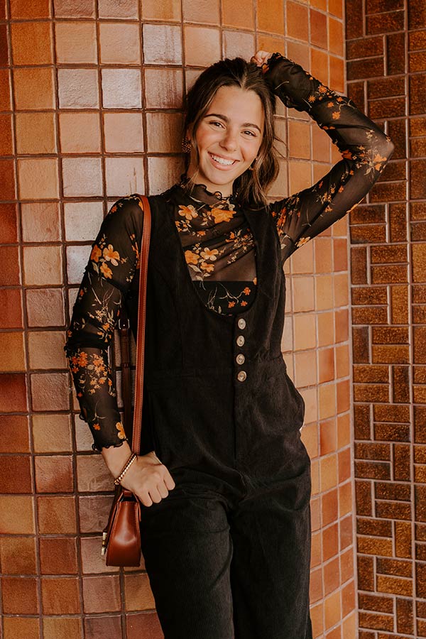 Falling Florals Mesh Top Image 1