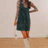 Uptown Manhattan Corduroy Mini Dress in Hunter Green Image - 1