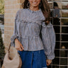 Checkered Charm Ruffle Top Image - 1
