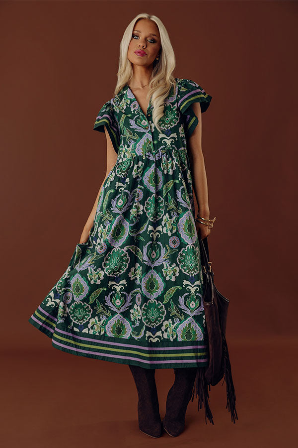 Charming Embrace Floral Midi Dress Image - 1
