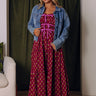 Apple Orchard Stroll Floral Midi Dress in Wine Image - 1