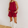 Soho Sunset High Waist Shorts in Wine Image 1