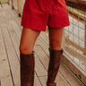 The Ariel High Waist Skort in Brick Red Image - 1