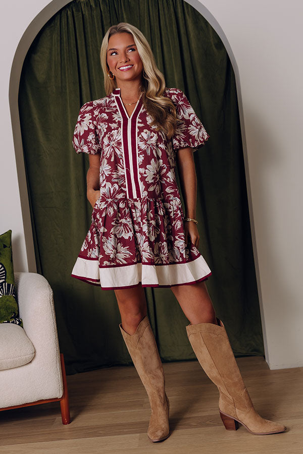 Vineyard Dream Floral Mini Dress Image - 1