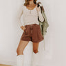 The Milly High Waist Shorts in Hazelnut Image 1