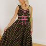 Apple Orchard Stroll Floral Midi Dress in Black Image 1