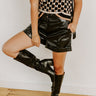 The Cecily High Waist Faux Leather Shorts in Black Image 1