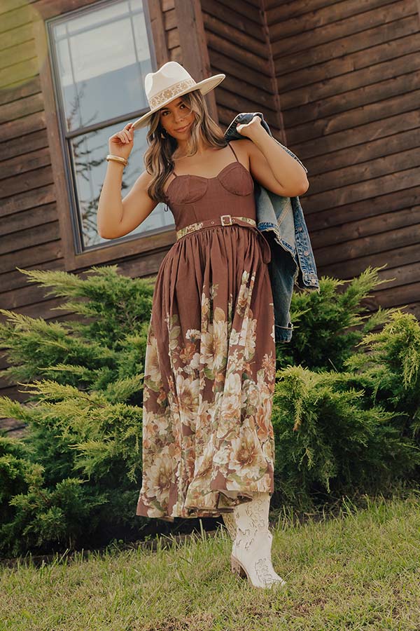 Harvest Festivities Floral Midi Dress Image - 2