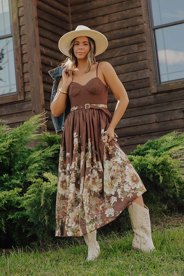 Harvest Festivities Floral Midi Dress Image - 1