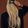 Quilted Large Rectangle Hair Claw Clip in Black Image - 1