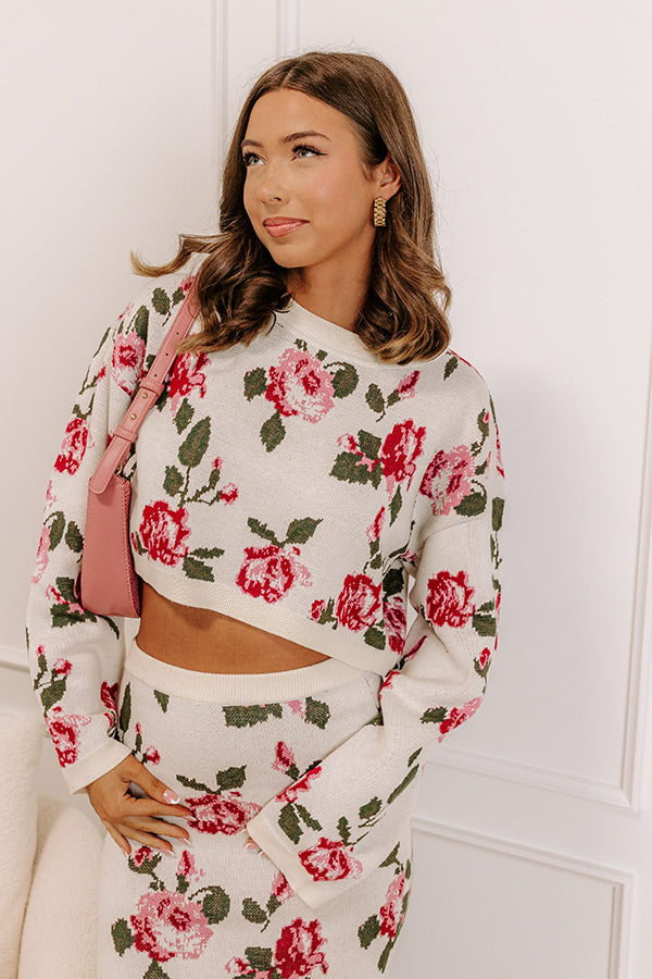 Rose Garden Stroll Knit Sweater Top Image 2