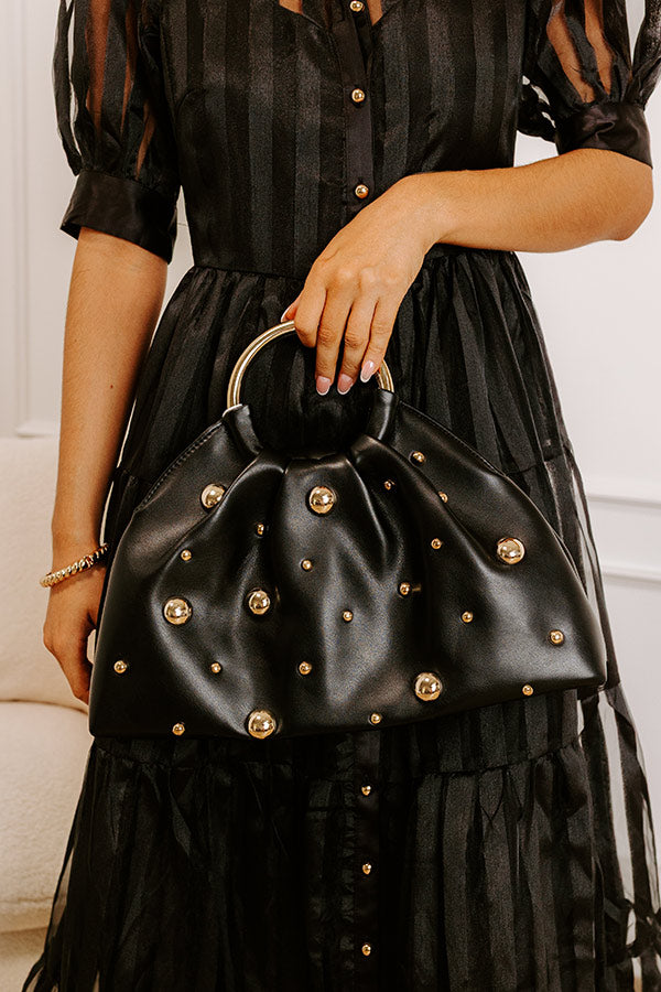 Harper Faux Leather Studded Purse in Black Harper Faux Leather Studded Purse in Black
