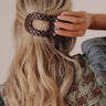 Quilted Medium Round Hair Claw Clip in Dark Taupe Image - 1