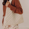 Allie Faux Leather Hobo Tote in Cream Image - 1