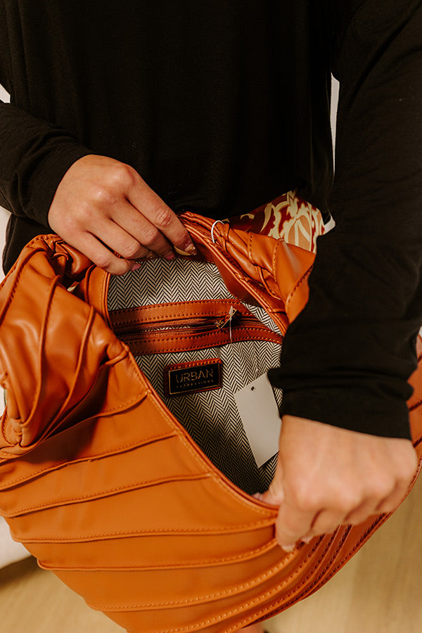 Allie Faux Leather Hobo Tote in Tan Image 4