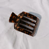 Flat Medium Square Hair Claw Clip in Brown Tortoiseshell  Image 1