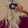 Quilted Large Round Hair Claw Clip in Black Image - 1