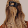 Quilted Medium Round Hair Claw Clip in Black Image - 1