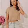 Modern Essential Crop Tee in Iced Latte Image - 1