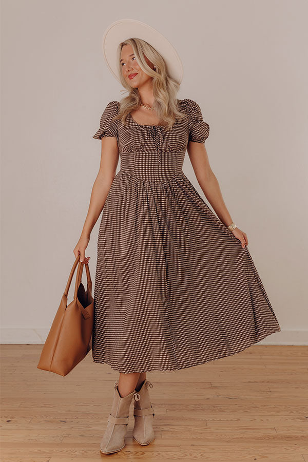 Sweet Sunset Gingham Midi Dress Image - 2